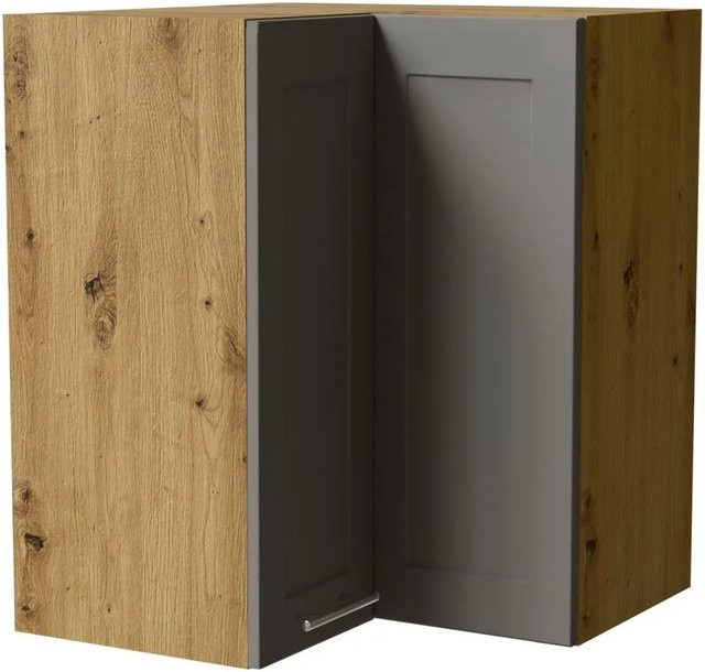Feldmann-Wohnen Eckhängeschrank Oslo W12 in Eiche Artisan und Dust Grey Matt, B/T/H: 60 x 60 x 72 cm - Bild 1