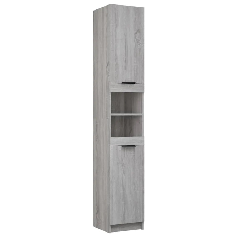 vidaXL Badschrank Grau Sonoma aus Holzwerkstoff, B/T/H: 32 x 34 x 188,5 cm - Bild 2