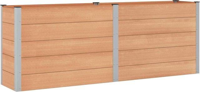 vidaXL Hochbeet aus WPC und Aluminium in Braun, B: 250 cm, T: 50 cm, H: 91 cm - Bild 1