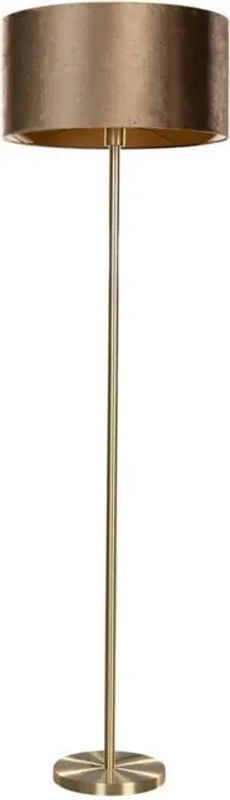 QAZQA Moderne Stehleuchte aus Messing und Stahl mit Samtschirm in Bronze und Gold, E27 - Bild 1