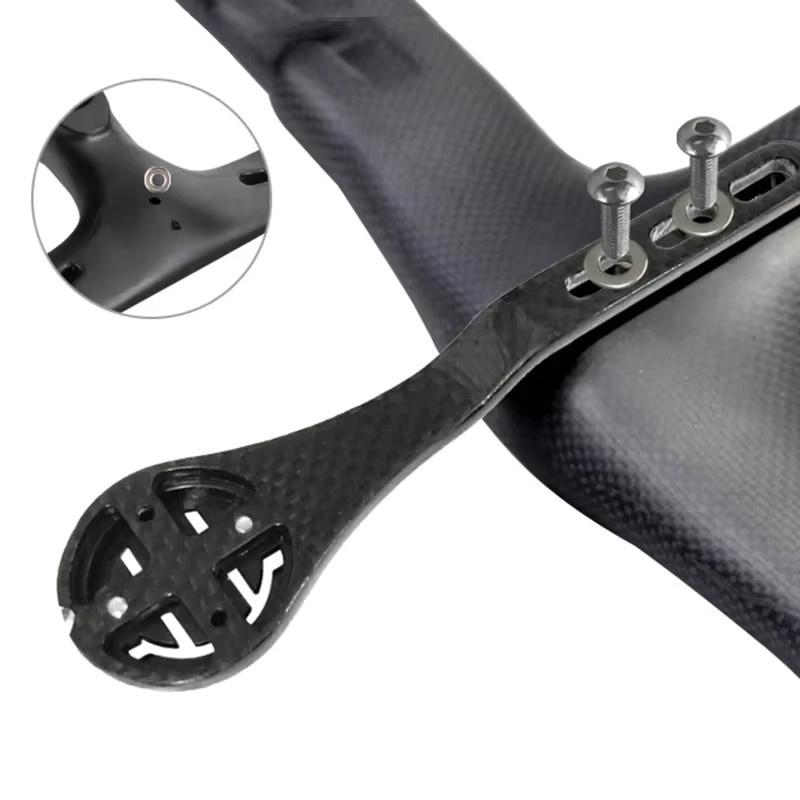GUB Carbon Fahrradcomputer-Halterung aus Aluminiumlegierung für Garmin, Brompton, Wahoo und Cateye in Schwarz - Bild 2