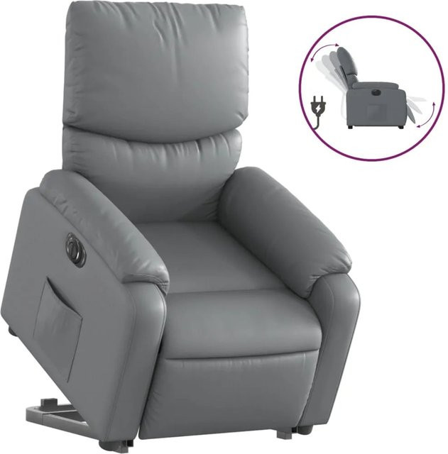 vidaXL Relaxsessel mit elektrischer Aufstehhilfe in Grau aus Kunstleder Modell 10 - Bild 1