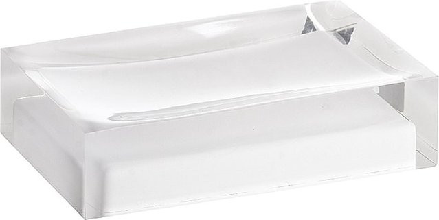 Brillantbad BISTA Seifenablage aus Polyresin in Weiß, freistehend für Bad und Küche, B/T/H: 11,0 x 7,0 x 3,0 cm - Bild 1