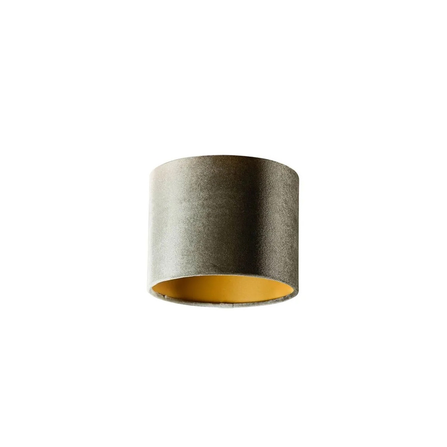 QAZQA Samtlampenschirm Grün mit goldener Innenseite, rund, E27, Durchmesser: 18 cm, Höhe: 14 cm - Bild 2
