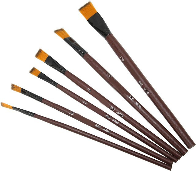 GoolRC 6er Set Pinsel für Ölfarben, Aquarellmalerei, Körperbemalung und Make-up in Schwarz und Multicolour - Bild 1
