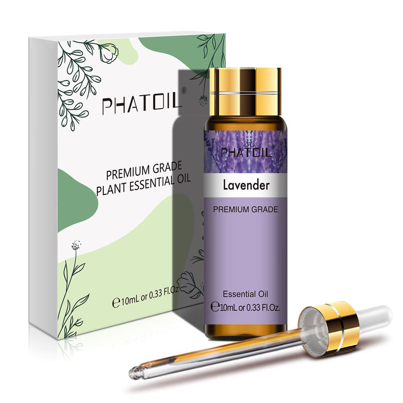 PHATOIL Set aus natürlichen ätherischen Ölen mit Lavendel, Jasmin, Vanille, Zitrone und Eukalyptus für Diffusoren, Seifen und Kerzen, 8 x 10 ml Glasflaschen, mehrfarbig - Bild 2