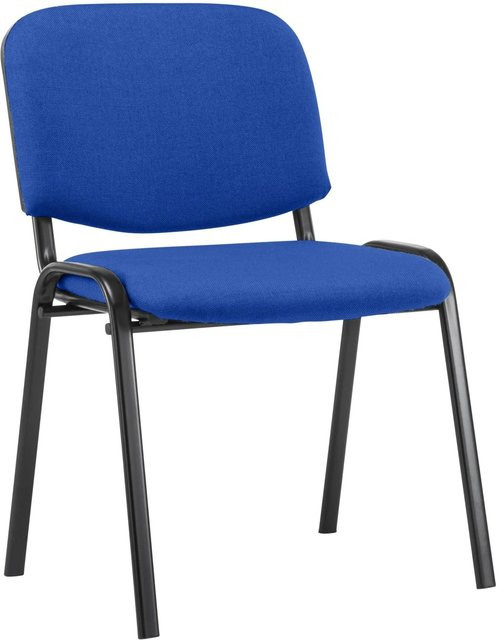 DELUKE Besucherstuhl ZAGREB Konferenzstuhl und Bürostuhl aus Stoff in Blau, B/T/H: 53 x 53 x 83 cm - Bild 1