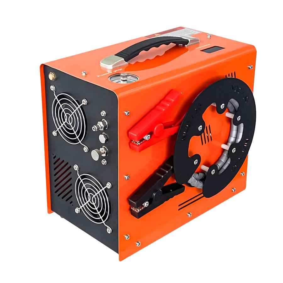 NUOGE PCP Luftkompressor 4500Psi 300bar mit Auto-Stop und eingebautem Netzteil, ölfrei und wasserfrei, Farbe: Orange - Bild 6