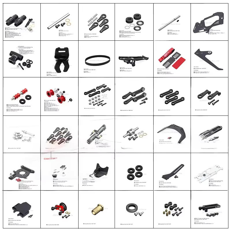 ALZRC Devil 380/420 Hubschrauber Ersatzteile, Hauptrotorhalter Set, Landegestell, Federwelle, Metall, Schwarz - Bild 1
