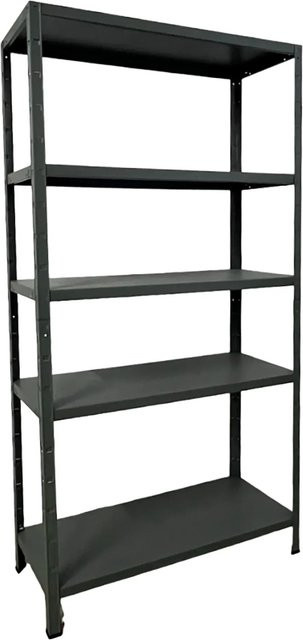 Schulte Regalwelt Stecksystem-Grundregal aus Metall in Graugrün, H x B x T: 190 x 100 x 40 cm - Bild 4