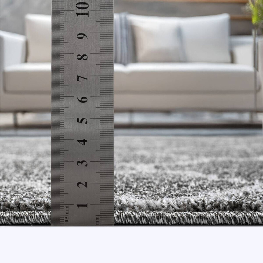 Sanat Teppich Anthrazit mit geometrischem Boho-Design, pflegeleicht und fußbodenheizungstauglich, Breite: 200 cm, Tiefe: 80 cm - Bild 2