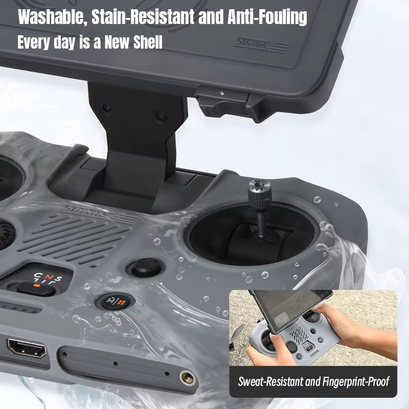 STARTRC Silikonhülle für DJI RC PRO2 Fernbedienung in Grau, sturzsicher und rutschfest - Bild 5