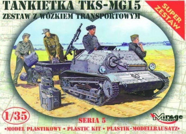 Mirage Hobby Tankette TKS/MG 15 mit Universal Transportanhänger, 1:35 - Bild 1