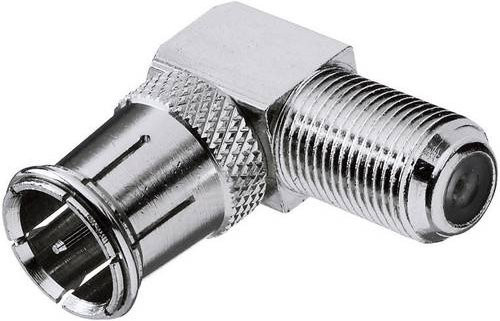 TRU COMPONENTS TC-2520009 F-Winkeladapter mit F-Quick-Stecker und F-Buchse, Silber, 100 Stück - Bild 1
