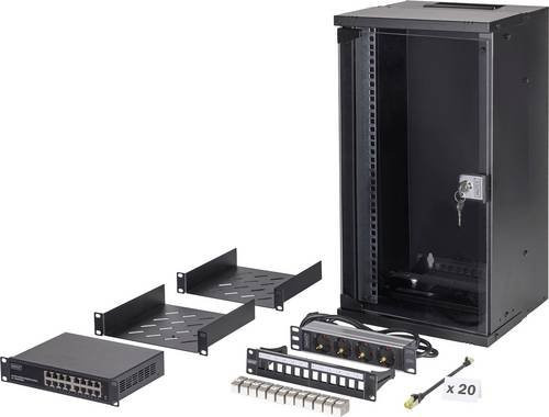 Digitus DN-49105-SET Netzwerkschrank 10 Zoll 12 HE Schwarz - Bild 1
