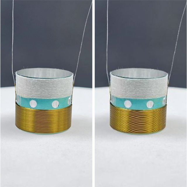 2 Stück Dynaudio Lautsprecher Tieftöner Schwingspule Hornspule ASV Reparaturzubehör 4 Ohm in Gold - Bild 1