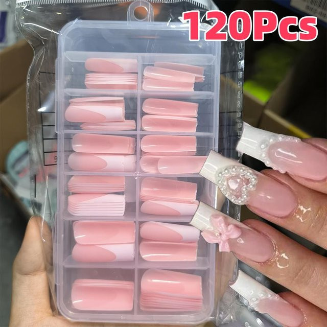 MAFANAILS Press On Nails, mattrosa, quadratisch, 120 Stück, Damen - Bild 1