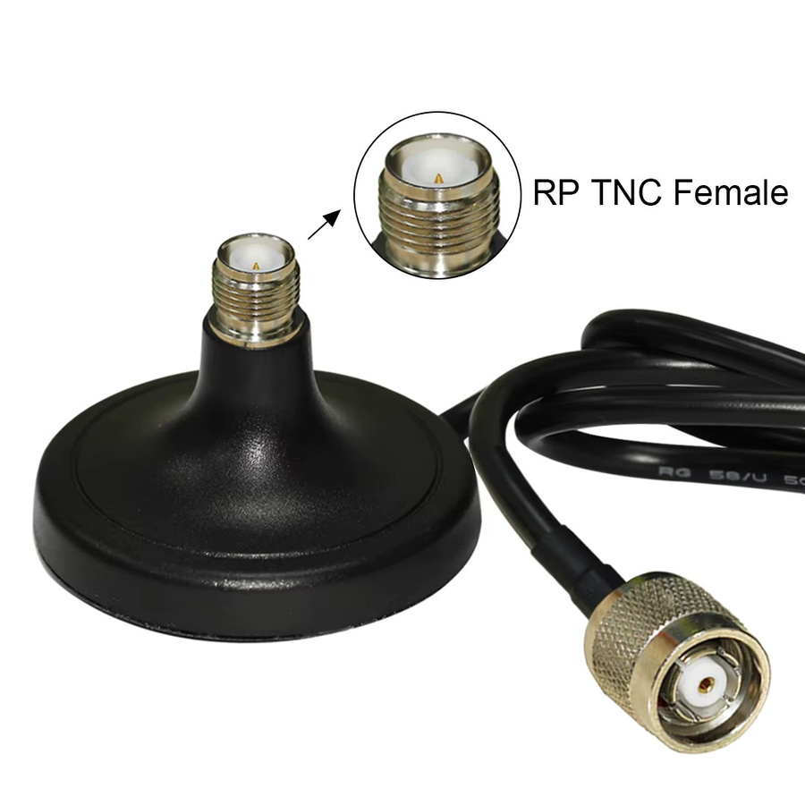 DexMRtiC Antennenbasis-Verlängerungskabel 50-3/RG58 mit SMA, BNC und TNC Steckeradapter in Schwarz, Länge: 1 m - Bild 4