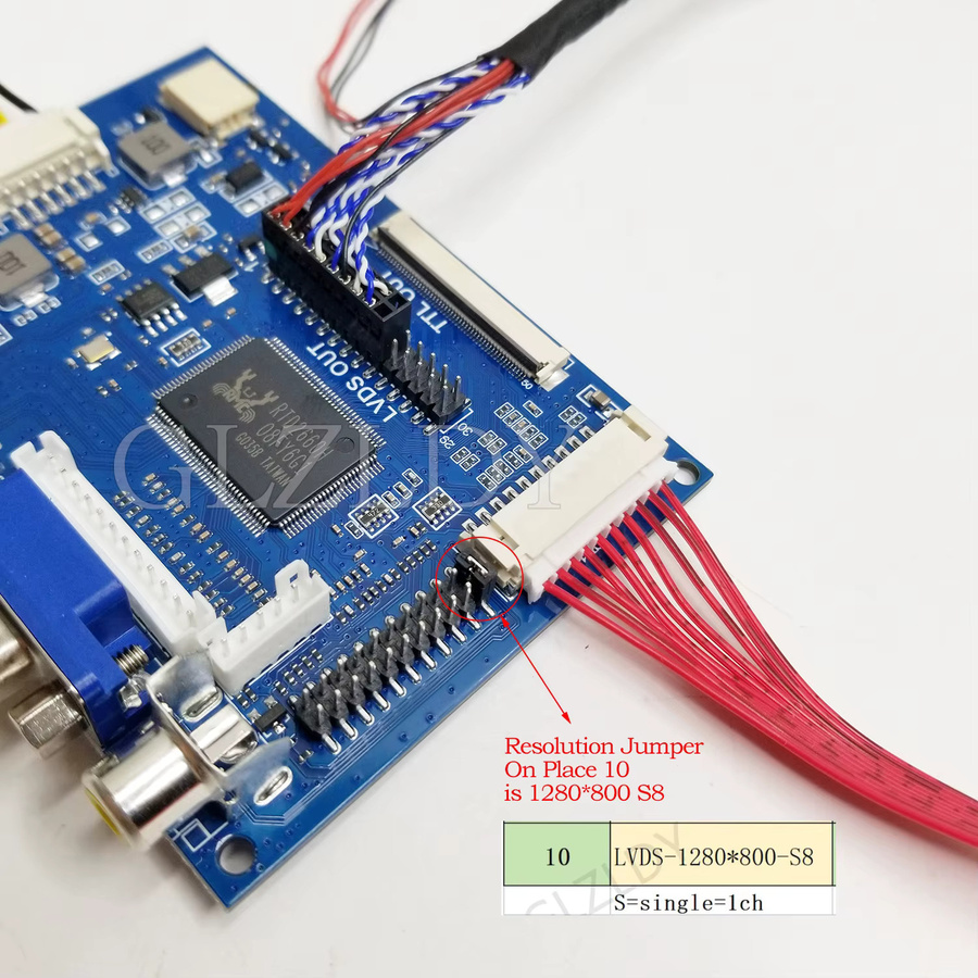 GLZLDY 10,1 Zoll LCD Controller Board mit HDMI und VGA für IPS Bildschirme 1280x800 45Pin LTL101AL01 LTL101AL06 LTN101AL03 LED Panel Display in Blau - Bild 2