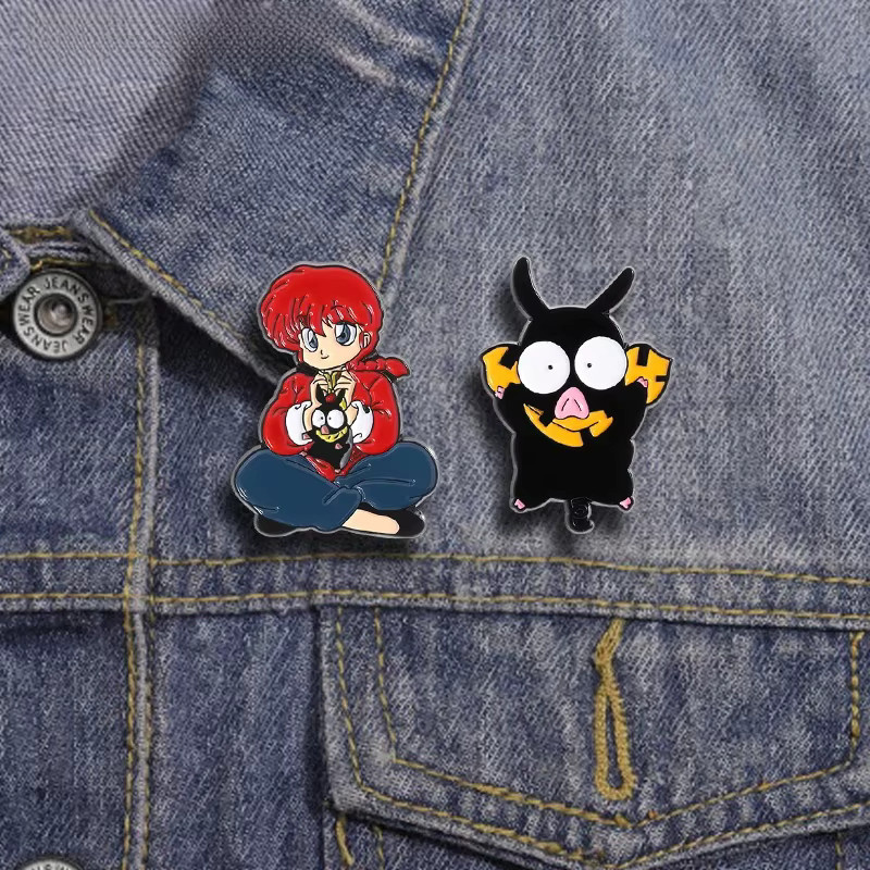 QIHE JEWELRY Brosche, Cartoon Anime Mädchen Schwein Emaille, Kinder - Bild 2