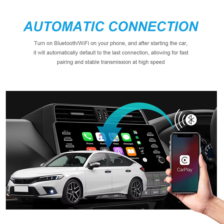 XUDA 2-in-1 Smart Mini Box Kabellose CarPlay und Android Auto Verbindung mit Wi-Fi und Bluetooth in Schwarz - Bild 5