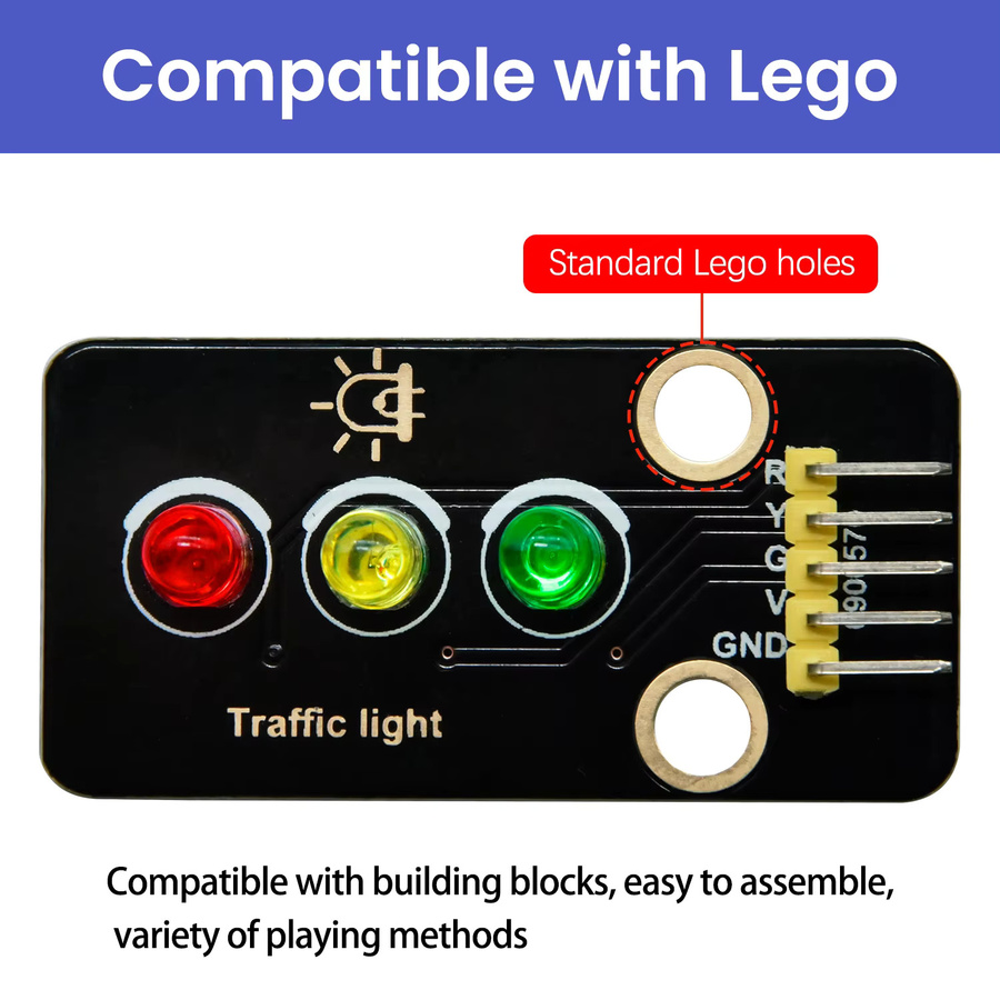 Keyestudio Ampelmodul in Multicolor für Arduino, Microbit und Raspberry Pi, kompatibel mit Lego DIY elektronischen Bausteinen - Bild 3
