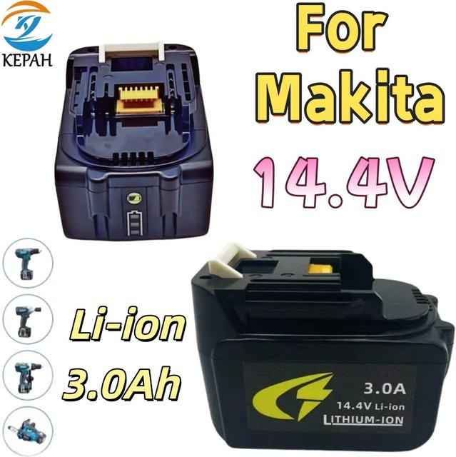 Makita Li-Ion Akku 14,4 V 3,0 Ah Schwarz, kompatibel mit BL1430 BL1415 BL1440 192826-5 Modellen für Elektrowerkzeuge P108 - Bild 1