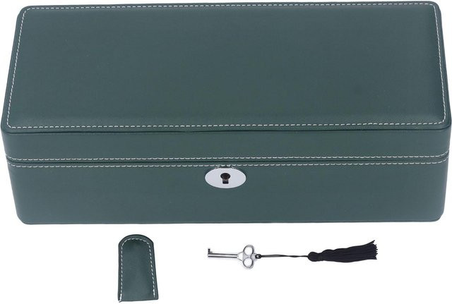 aimo Uhrenbox Organizer, 4-Schlitz, Mikrofaserleder, Grün, Unisex - Bild 1