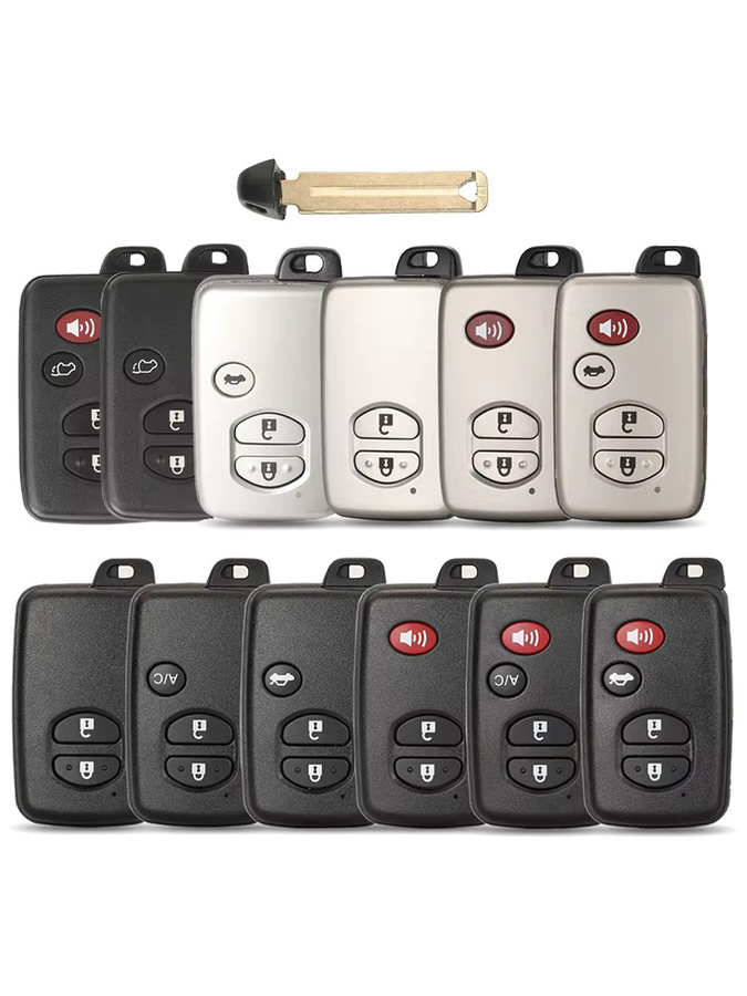 Jingyuqin Smart Remote Key Case Fob Shell für Toyota Aurion Avalon Landcruiser Camry Highlander RAV4 in Schwarz - Bild 3