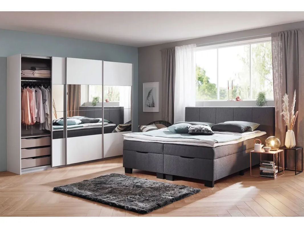 SUN GARDEN Bett in Boxspringoptik TOWNSVILLE in Anthrazit mit Taschenfederkern und Lift-up-Funktion - Bild 2
