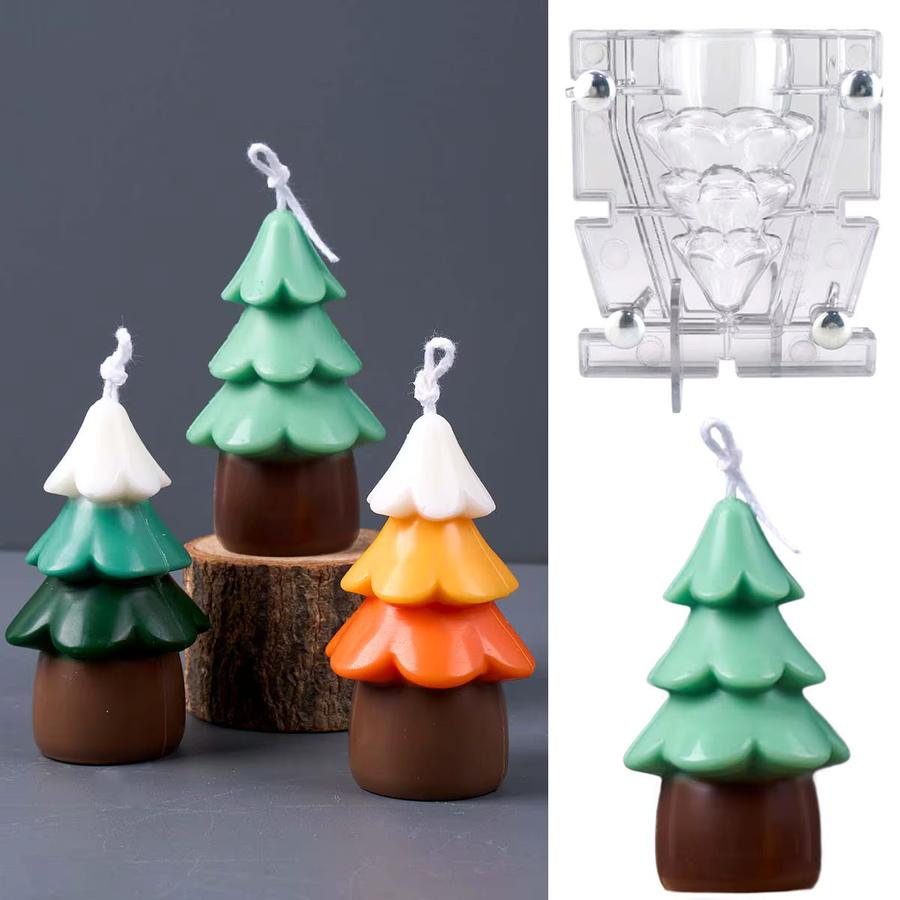 UDOCOOL 3D Weihnachtsbaum Acryl Kerzenform für DIY Duftkerzen und Seifen in Multicolor - Bild 2