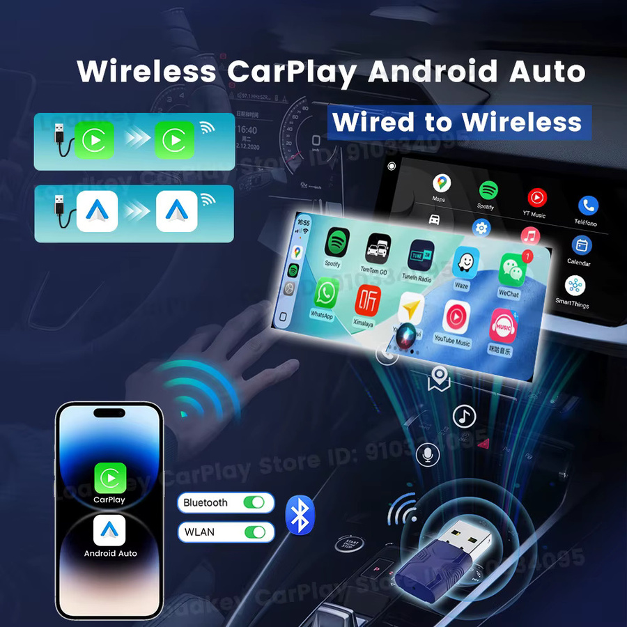 CarlinKit Mini Ultra 2 Wireless Adapter für kabelloses CarPlay und Android Auto mit 5G WiFi und Bluetooth für OEM-Fahrzeuge - Bild 2