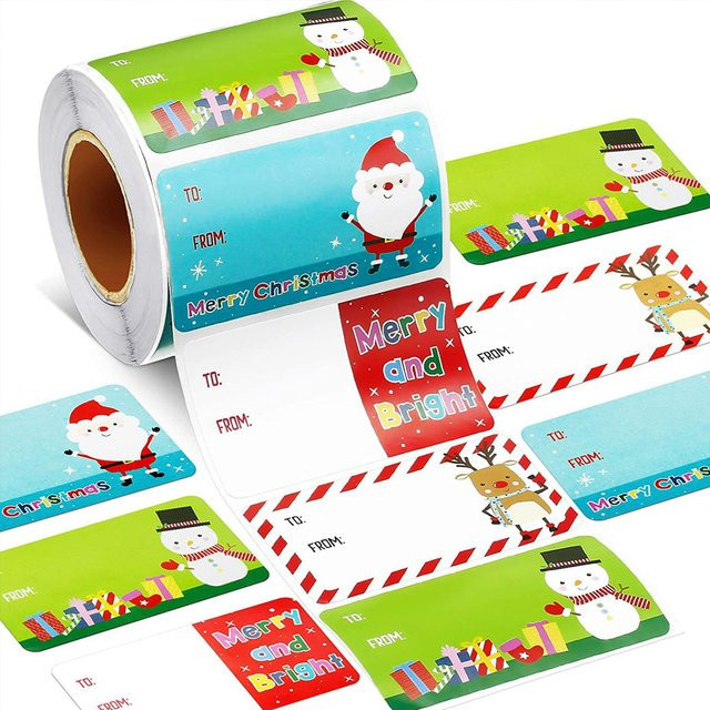 500 Stück Weihnachtsaufkleber in Multicolour für DIY Geschenke, Umschläge und Süßigkeiten-Tüten - Bild 1