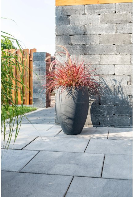 Diephaus Terrassenplatte Nano Tec in Weiß-Schwarz mit Steinoptik, B/T/H: 60 x 40 x 4 cm - Bild 1