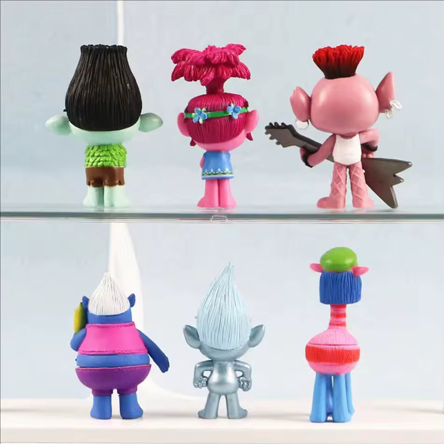 12er Set Trolle Zweig Lebewesen Skitter Anime Figuren in Multicolor als dekorative Spielzeug-Modelle - Bild 3