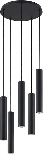 Lindby Pendelleuchte Sanad Modern Schwarz aus Metall, 5-flammig, GU10 - Bild 1