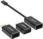 InLine USB Display Konverter Set 6-in-1, USB Typ-C auf DisplayPort, HDMI und VGA, 4K2K, schwarz, 0,2 m (64109B) - Bild 1
