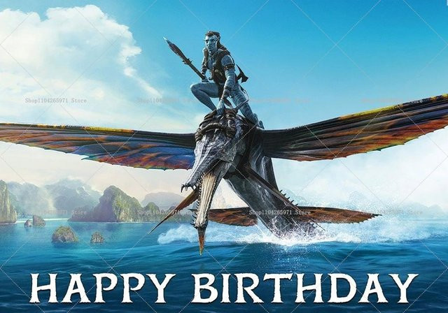 Avatar Na'vi Charakter Kulisse Pandora Fantasiewelt Hintergrund Banner für Kindergeburtstag und Babyparty, Farbe: Blau, B/H: 230 x 180 cm - Bild 1