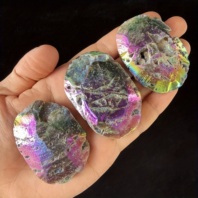 Aura-Sphalerit-Handstein von CrystalHola in Multicolour im Bohemian-Stil als organische Wohndekoration - Bild 1