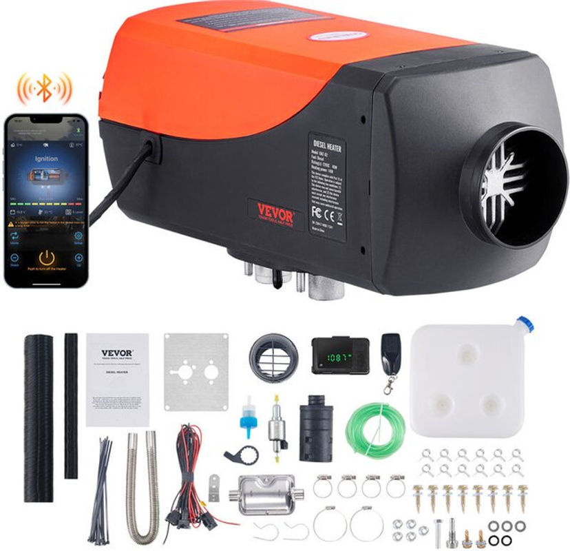VEVOR Dieselstandheizung 12 V 5 kW mit LCD-Display, Fernbedienung und Bluetooth App-Steuerung, Orange - Bild 2