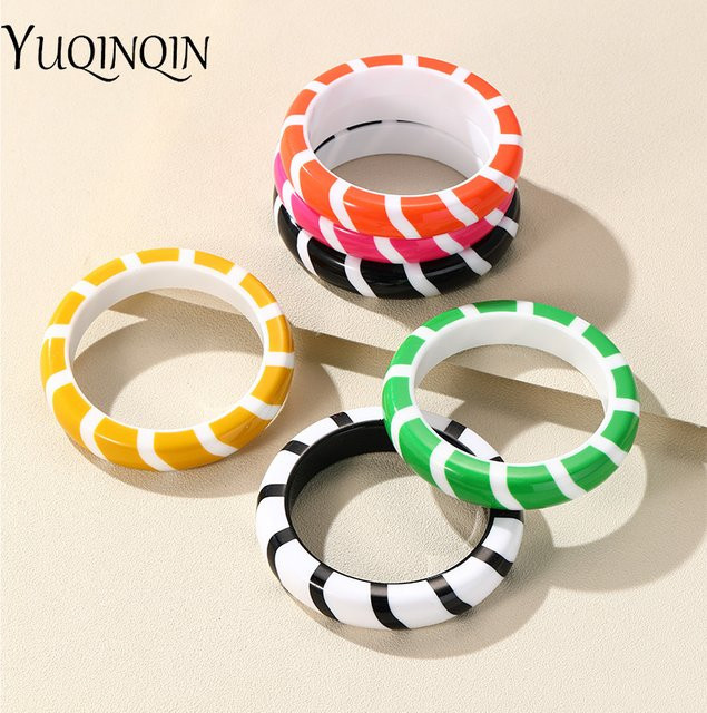 YUQINQIN Armreifen Acryl, bunt, Damen - Bild 1