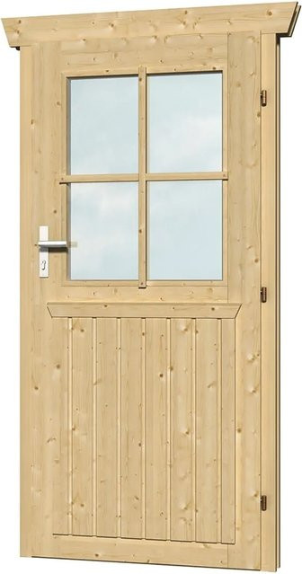 SKANHOLZ Einzeltür für Gartenhäuser aus Holz in Beige, B x H: 78,5 x 179,5 cm, Anschlag rechts, passend für 28 mm Wandstärke - Bild 1
