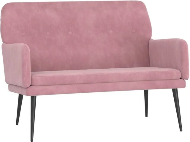 vidaXL Sitzbank aus Samt in Rosa mit Armlehnen, B/T/H: 108 x 79 x 79 cm - Bild 1
