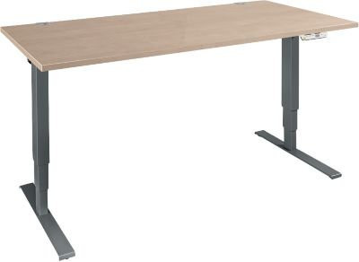 Schäfer Shop Genius Schreibtisch AERO FLEX, elektrisch höhenverstellbar, T-Fuß, Eiche-Dekor/Anthrazit, Breite: 120 cm - Bild 1