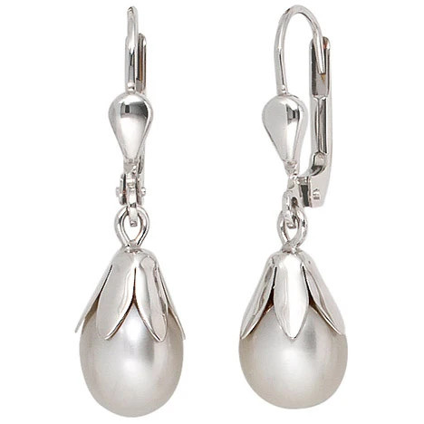 Colfem Ohrringe, 333 Weißgold, Perle, Unisex - Bild 1