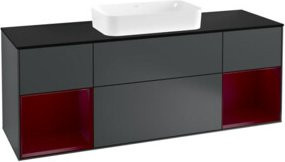 V&B Waschtischunterschrank Finion mit Wandbeleuchtung, Breite: 160 cm, Tiefe: 50,1 cm, Höhe: 50,1 cm, lackiert - Bild 1