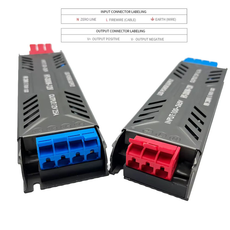 YSRSAI Ultradünner LED-Netzteil Transformator für COB 5050 LED-Streifenbeleuchtung, DC 12V 24V, 60W, Schwarz - Bild 3