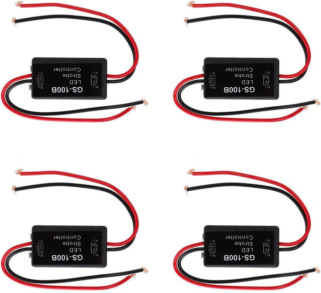 Kkmoon Lichtblitzmodul Controller für Autos, Motorräder und Elektrofahrräder, 4 Stück, Schwarz - Bild 1