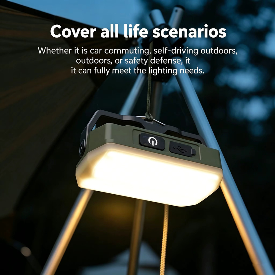PACOONE Ultra Dünne Karten-Campinglampe mit LED und Akku, Weiße Multifunktionale Hänge-Zeltlampe für Outdoor und Notfälle - Bild 2