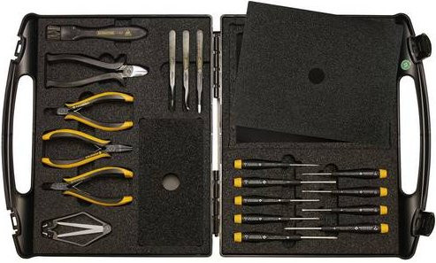 Bernstein Tools for Electronics 2285 ESD Werkzeugset für Profis, 18-teilig, Schwarz - Bild 1